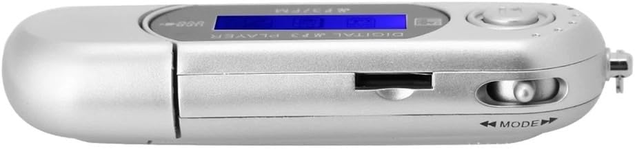 UCCKEYI 1PC 2.0 MP3 32GB 20 USB Digital Music Player Portable LCD Screen Support TF Card and FM Radio,Use Hours,Silver