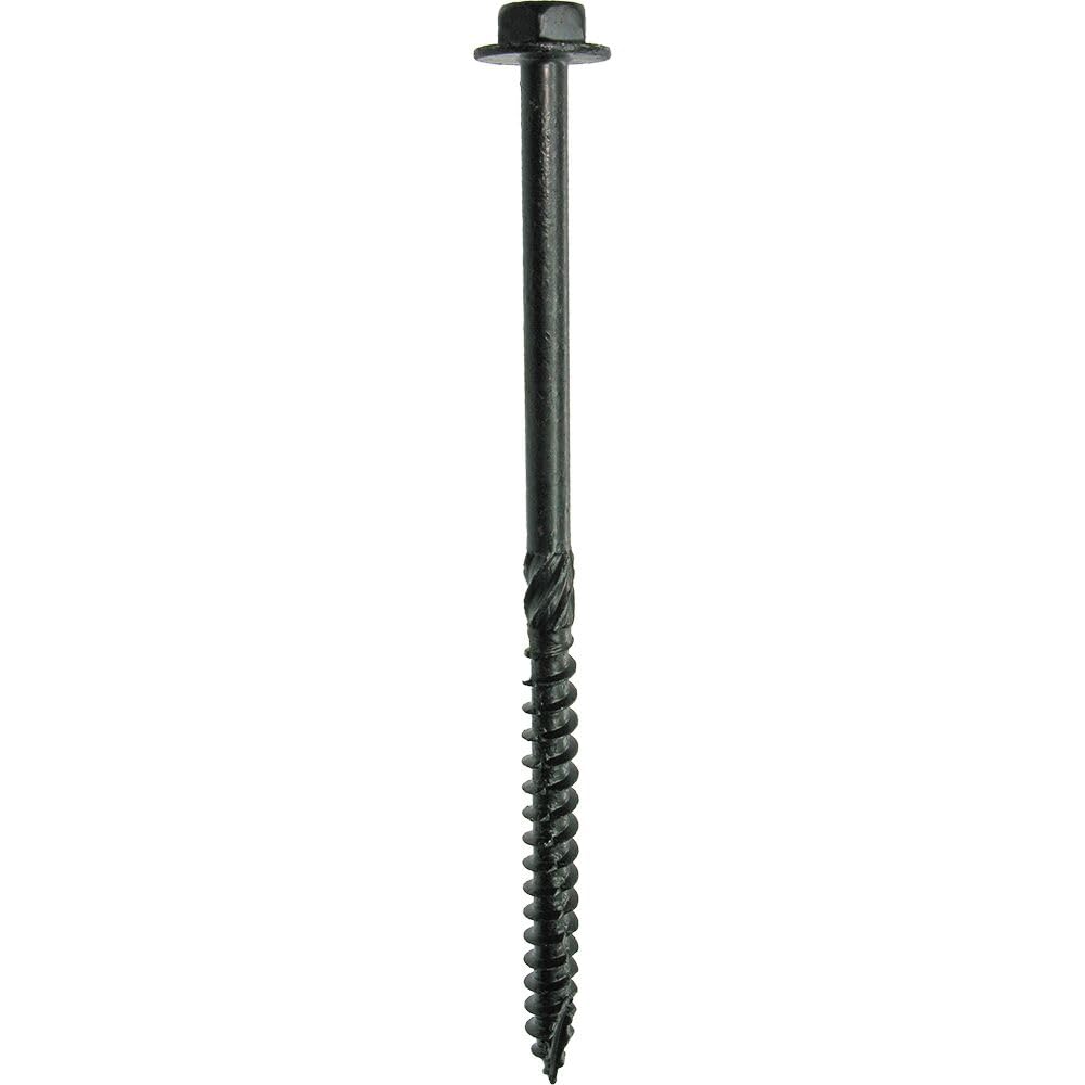 Grip-Rite Structural Screws for Exterior Structural Applications - with PrimeGuard Plus Coating - Coarse Thread Wood Screws - Hex Washer Head - 5/16" x 5" - 50 Count - GRSSHW516550