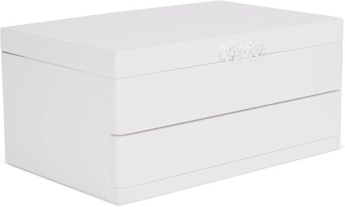 Cottage Garden Musical Jewelry Box - Ballerina White with Silver Tone | 10-Inch Plays Dance of The Sugar Plum Fairy