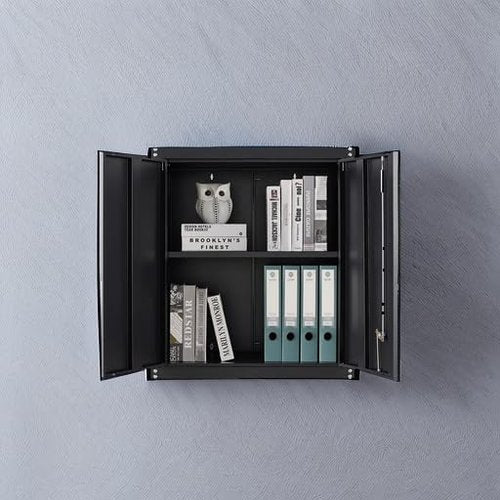 GREATMEET Locking Metal Wall Cabinet - Durable Steel Floating Storage with Adjustable Shelf | Garage Utility Solution