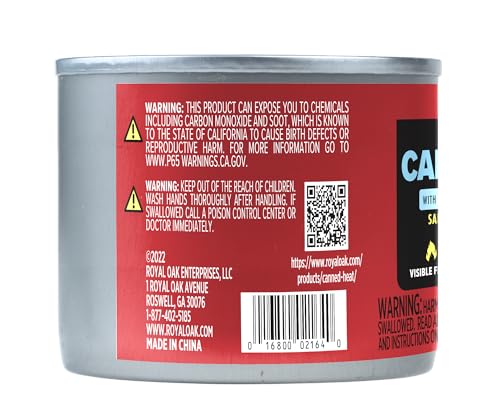 Royal Oak Canned Heat 12 Pack 2 Hour Chafing Fuel, Easy Open, Resealable, Non-Drip, for Food, Burners for Chafing Dishes, Buffet Burners, Parties, Weddings, BBQs