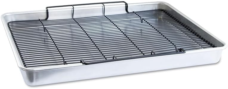 Nordic Ware Extra Large Baking Tray - Crisping Rack for Perfectly Cooked Meals | Silver Finish