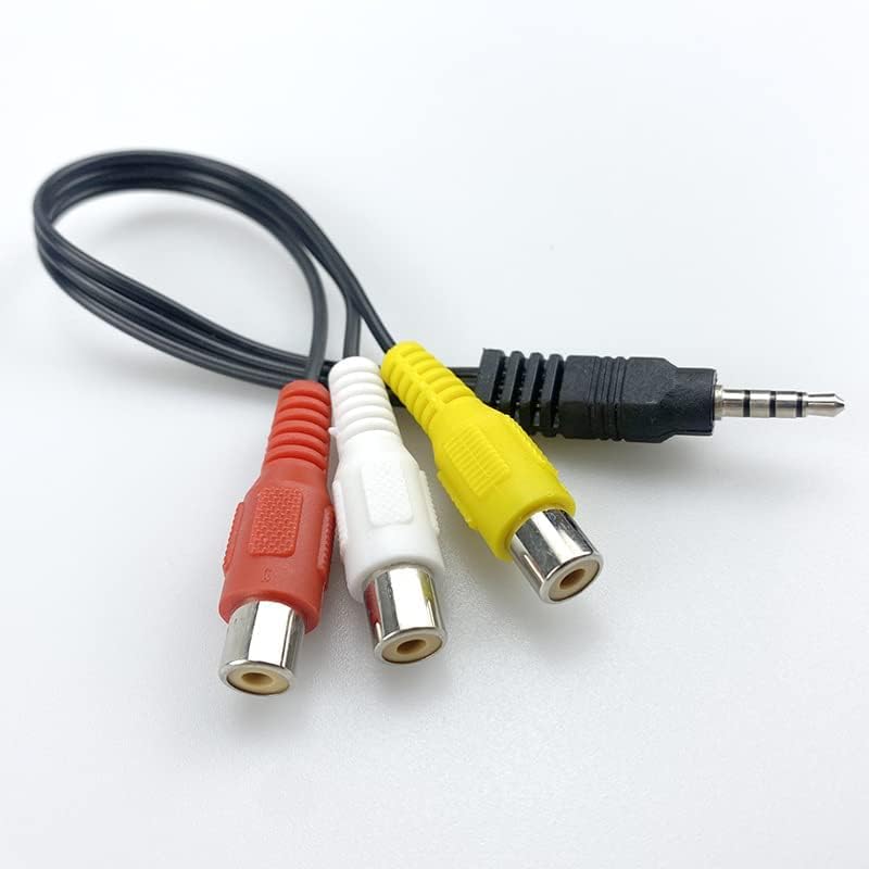 FANTIA 3.5mm 3 25cm, MP3 to RCA AV Adapter Cable - Black, Plug and Play, Compatible with TV, Stereo, Camcorder, Player