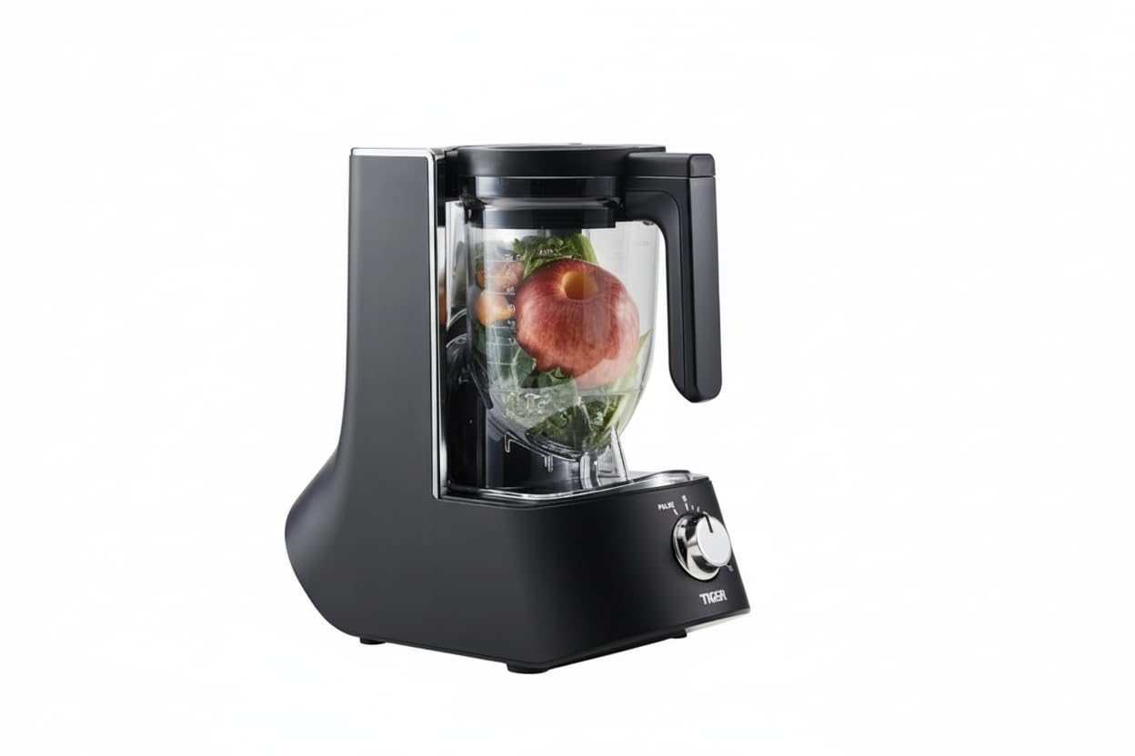 Tiger Smoothie Blender - Japanese Smoothie Maker for Smoothies, Crushed Ice, Milkshakes, Soups, Purees, Sauces, Matcha with Degree Diagonal-Blade Food Processor