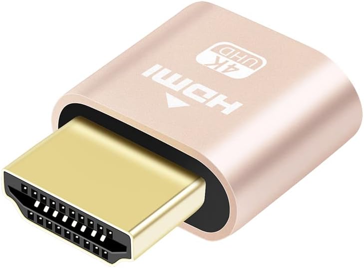 DTECH 4K Dummy 4kx2k 2160P 1080p 1 Pack) HDMI Plug Display Emulator Headless Ghost Adapter Compatible with Windows Mac