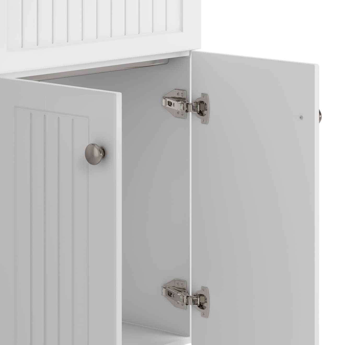 SIMPLIHOME Beckham All-in-One 24 inch Wide Utility Sink and Laundry Cabinet in Pure White Finish, Transitional Stainless Steel Sink Cabinet for Laundry Rooms with High-Arch Brushed Nickel Faucet
