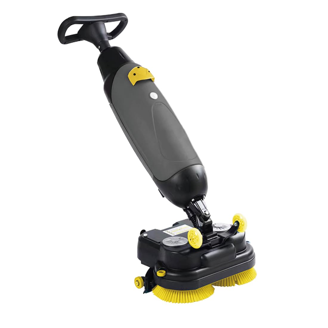 Commercial Floor Scrubber Machine, Compact Battery Powered Walk-Behind Floor Cleaner with Squeegee, Mini Floor Scrubber for Office, Salon, Restaurant & Small Spaces