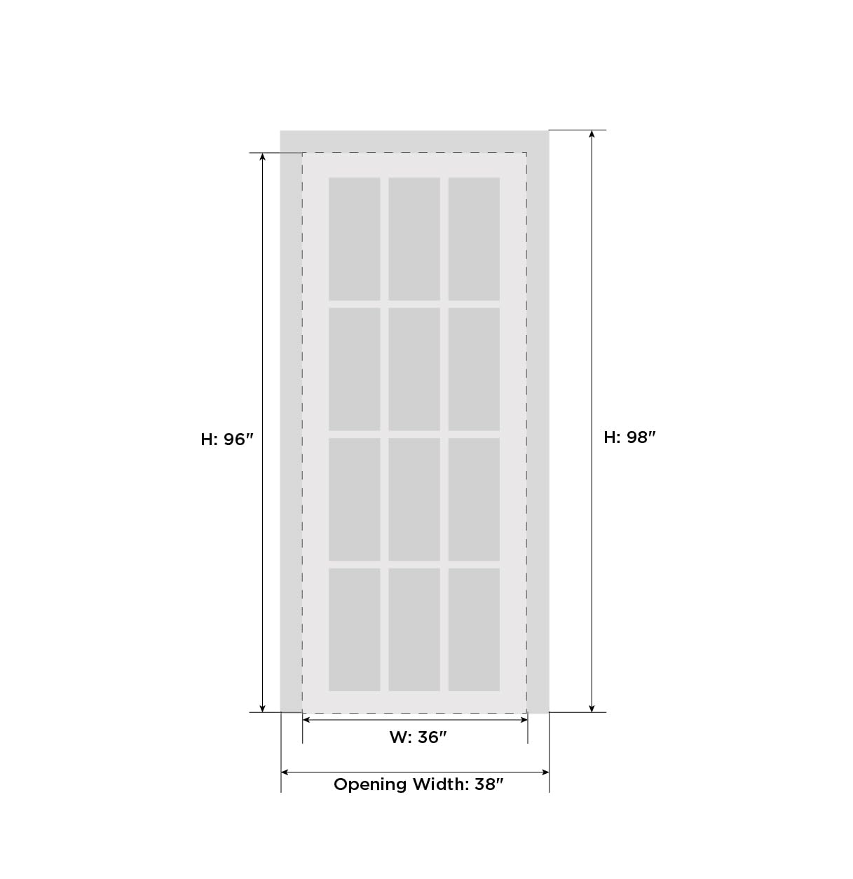 SARTODOORS - Modern Solid Interior Door 36 x 96 inches with Handle | Planum 0010 Black Matte | Single Regular Panel Frame Trims | Bathroom Bedroom Sturdy Doors