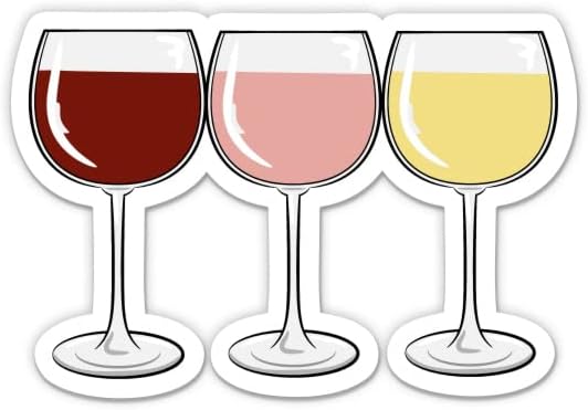 Sticker Mine 3" Wine Trio Sticker - Laptop Sticker - Waterproof Vinyl for Car, Phone, Water Bottle - Wine Red Rose