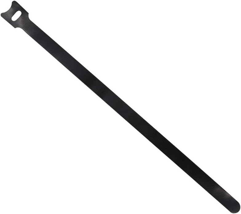 Eowpower 50 12 inches 1/2 inch Pieces Black x Reusable Cable Ties Microfiber Cloth Hook and Loop Straps Network Wire