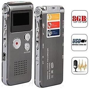 All U Want 8GB 650Hr MP3 Steel Digital Voice Recorder Dictaphone Player Telephone Recording -Gray