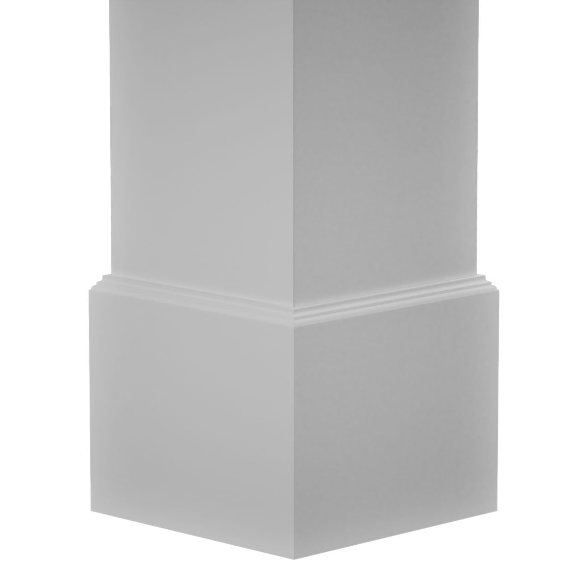 Ekena Millwork 10"W x 9'H Premium Square Non-Tapered Smooth PVC Endura-Craft Column Wrap Kit, Standard Capital & Base