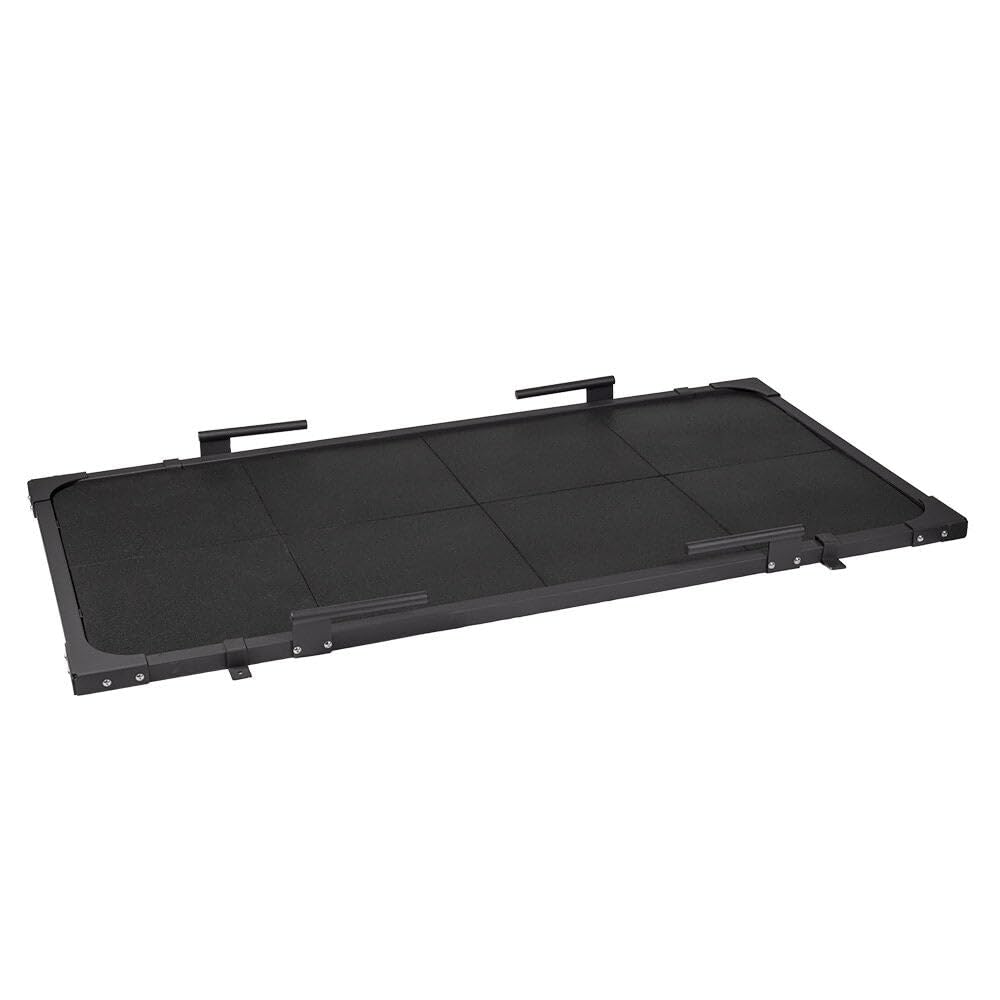 Titan Fitness Full Deadlift Platform, 8FT x 4FT Bolt-Together Steel Frame with 8 Pack Rubber Tiles, Olympic Strength Training Dedicated Lifting Space, Protects Floor, Weights, Bar, Includes Band Pegs