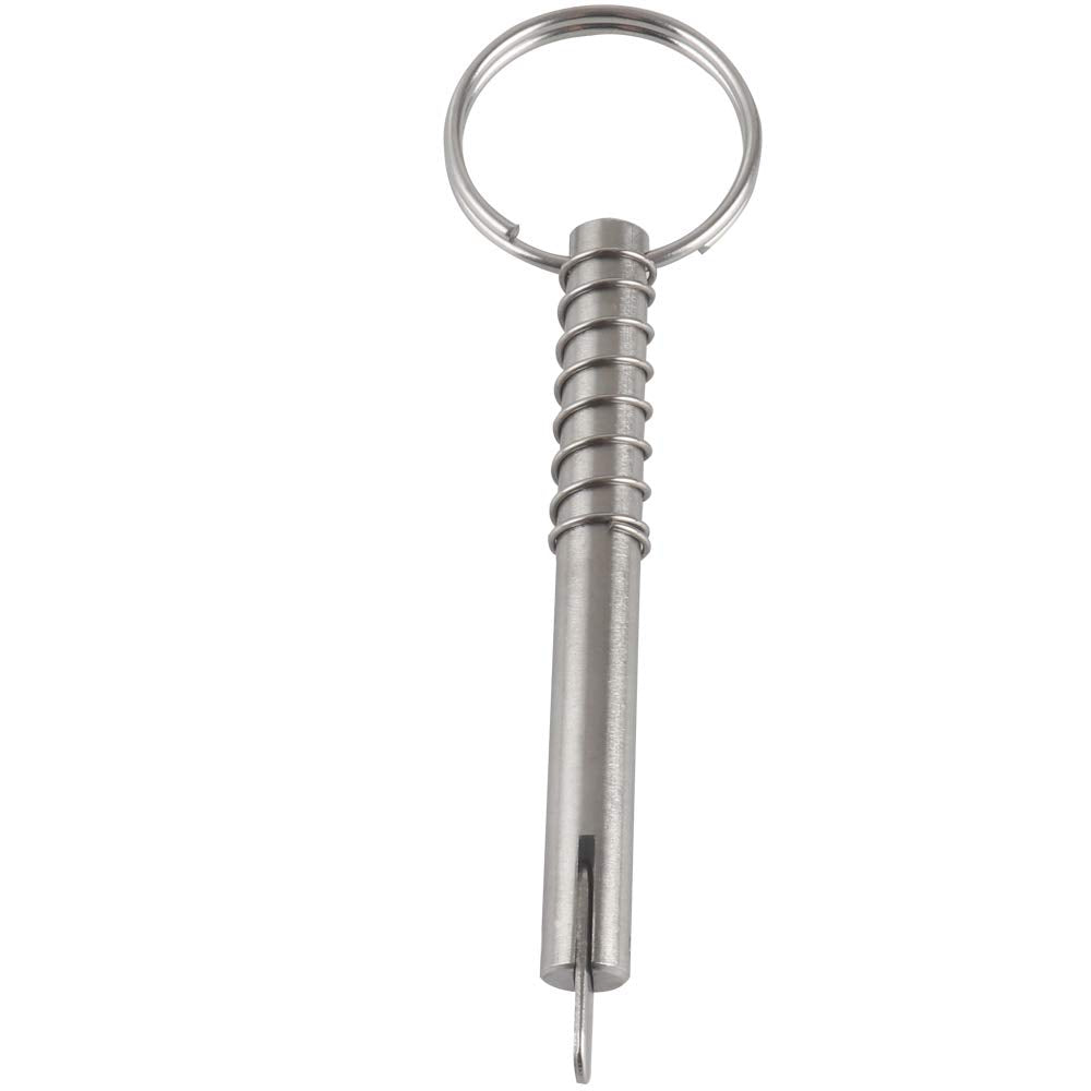 4 Pcs Quick Release Pin w/Drop Cam & Spring, Diameter 5/16"(8mm), Usable Length 2"(53mm), Overall Length 3"(76mm), Full 316 Stainless Steel, Bimini Top Pin, Marine Hardware