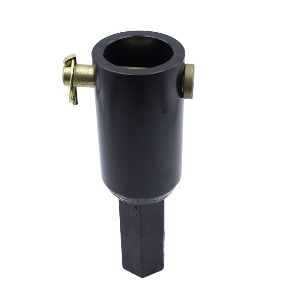 Auger Adapter 2-9/16 inch Female Round to 2 inch Male Hex Auger Shaft Bit Adapter Conversion Bolt Pin Auger Attachments