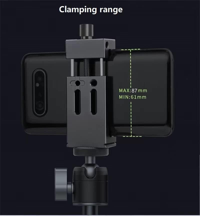 3 1/4" Port,360Rotation Aluminum Metal Phone Tripod Mount with Cold Shoes & Arca Cell Phone Tripod Adapter for Phone