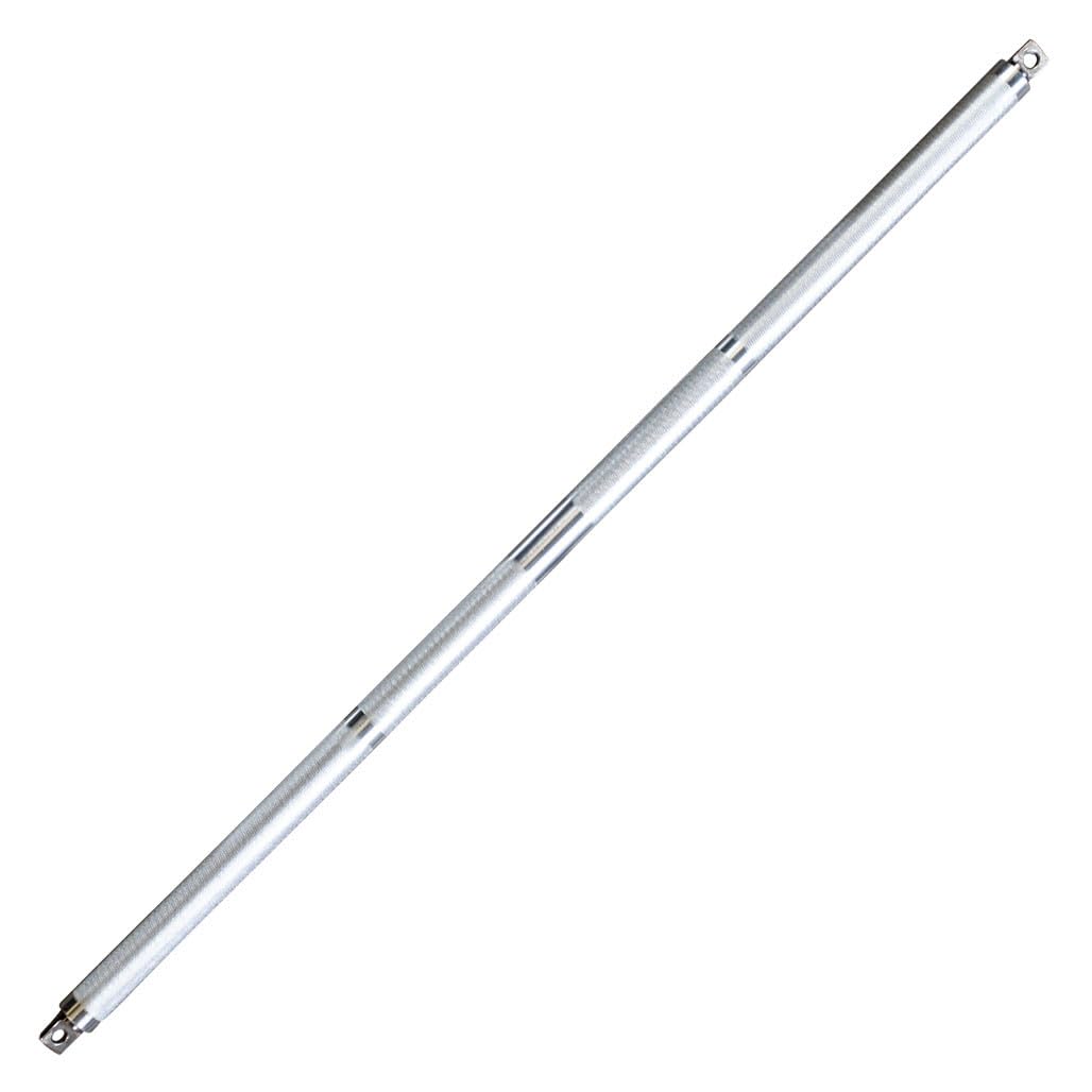 Body-Solid (MB100A) Aluminum Double Swivel Bar for Dual-Stack Functional Trainers, Knurled Grip 220lbs Weight Capacity, Perfect For Shoulder Presses, Biceps & Triceps Exercises, 42 in long (Chrome)