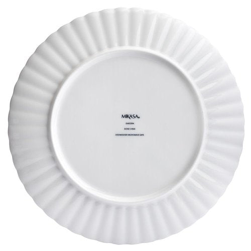 Mikasa Isadora Scalloped Bone China Lightweight Chip Resistant 12 Piece Dinnerware Set, Service for 4