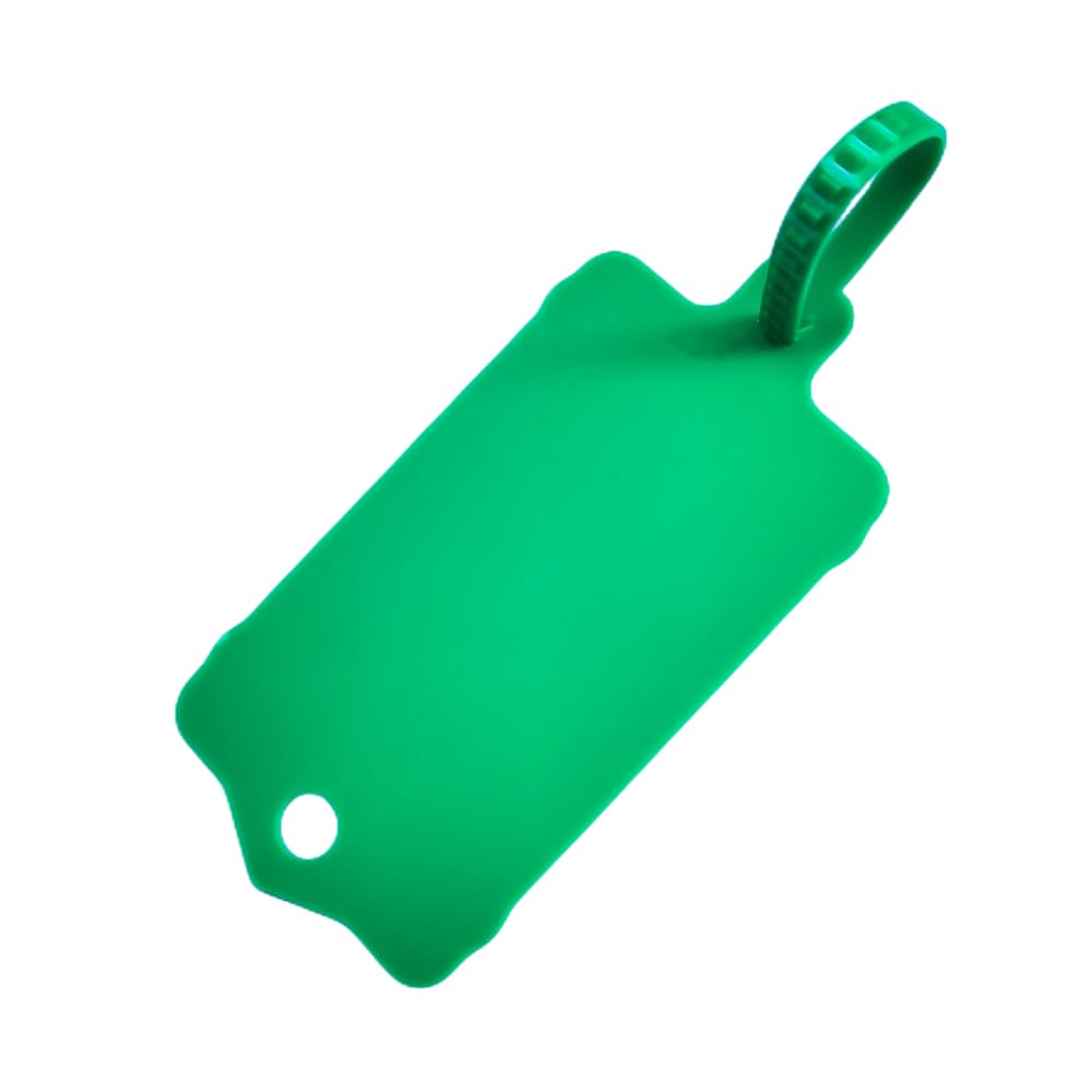 100pcs Reusable Blank Plastic Tags Ties Key Tags 1.45"*2.48" Serrated Tension Sealing Strap with Large Label Plastic Tie Mark Label Waterproof Hang Sign Write on Tag (Green, 100pcs)