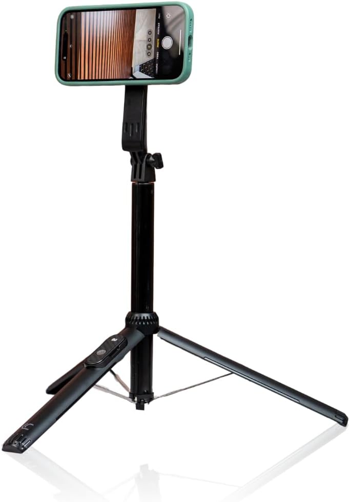 Cinder Brands 12/13/14/15 180 Magnetic Tripod & Selfie Stick with Bluetooth Remote | Foldable Travel Stand for iPhone |