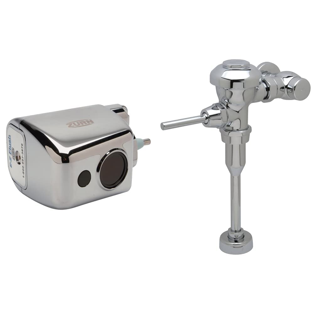Zurn ZERK-CPM AquaSense E-Z Flush Retrofit Kit with Metal Cover, Chrome & Z6003-YB-YC Aquaflush Exposed Manual Diaphragm Flush Valve with 3.5 GPF, Sweat Solder Kit, and Cast Wall Flange in Chrome