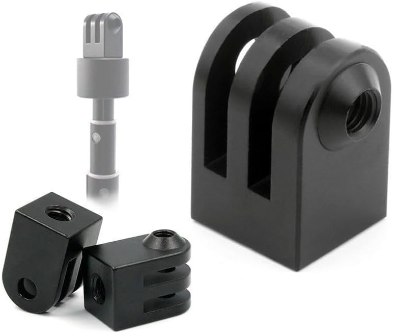ThtRht 2 Pack 1/4"-20 360 Action Camera Tripod Mount Adapter with Threaded Socket Thumb Screws Phone Tripod Aluminum
