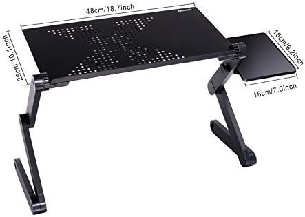 KCHEX 360 Adjustable Foldable laptop Desk Aluminum Table Stand Bed Notebook Tray