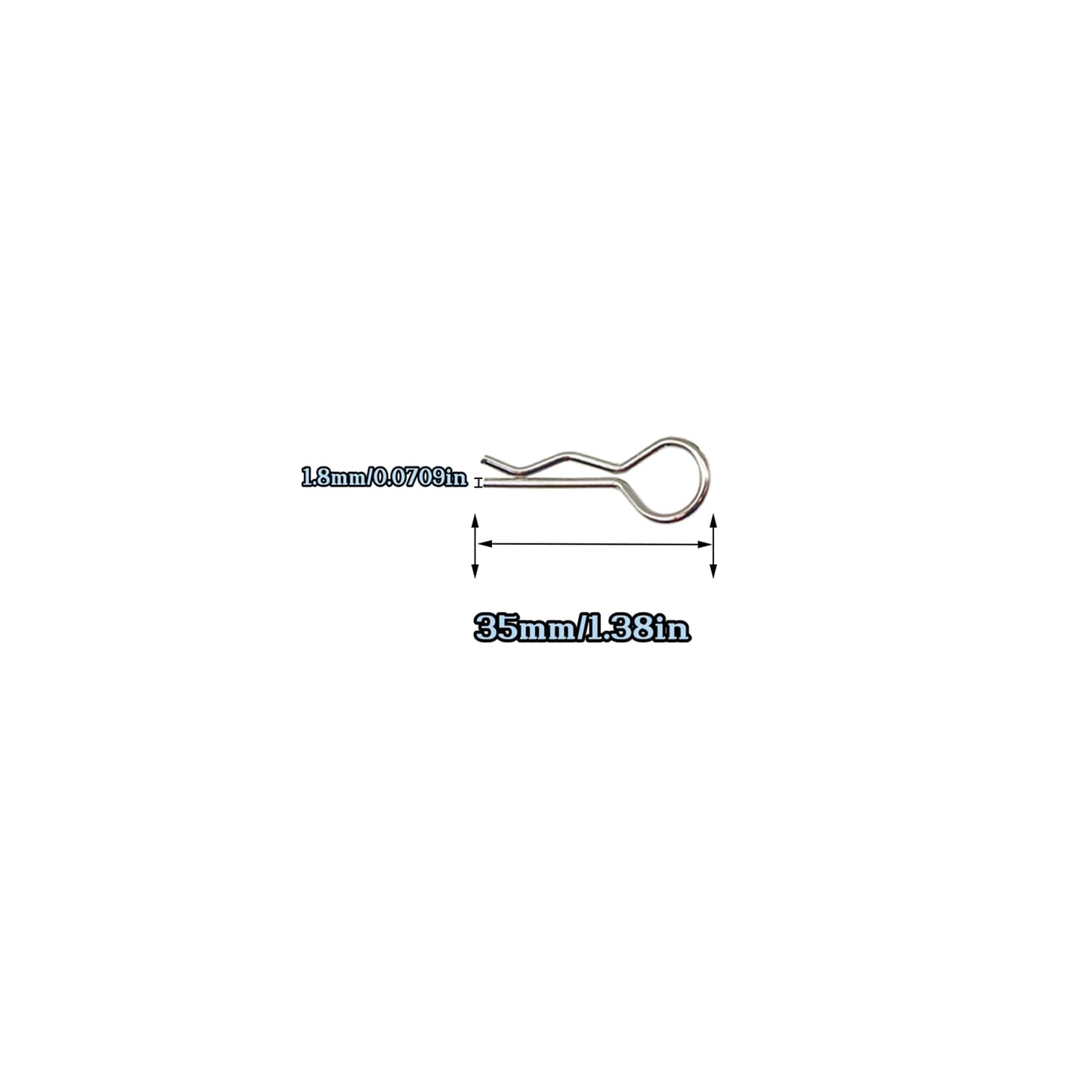 25pcs Cotter Pins, R Clips Hardware Pins, Spring Fasteners Hitch Pin, for Trailer Locking, Trailer Clamps, Lawn Mowers, Trucks, Mechanics, R Clips Cotter Pin - M1.8x35mm