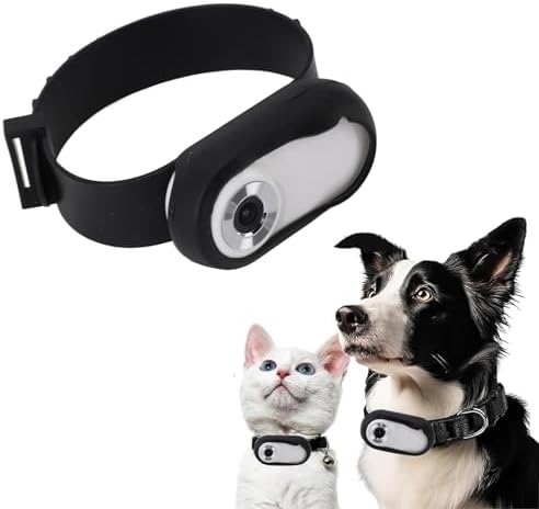 Sanpyl 1080P, 0.96 inch 5 Pet Collar Camera HD LCD Display, Minutes Video, for Cats Dogs, ABS Material