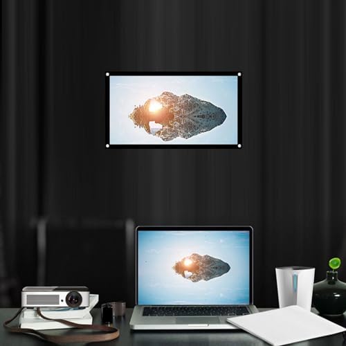 16:9 16:9 (40 inches) Projection Screen, Non Crease White Projector Screen, Thicken Portable Non Crease Soft White
