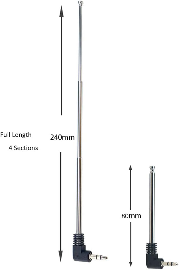 CORONIR 3.5mm 9.5'' Antenna-2Pack FM Radio Antenna Retractable Aerial for Portable Radio Indoor Stereo Receiver AV