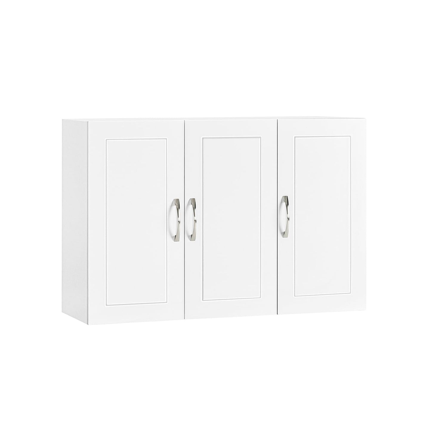 SoBuy Wall Cabinet Laundry Room, Medicine Cabinet for Kitchen Bathroom Garage, Wall Storage Cabinet with Adjustment Shelves, White FRG231-L-W