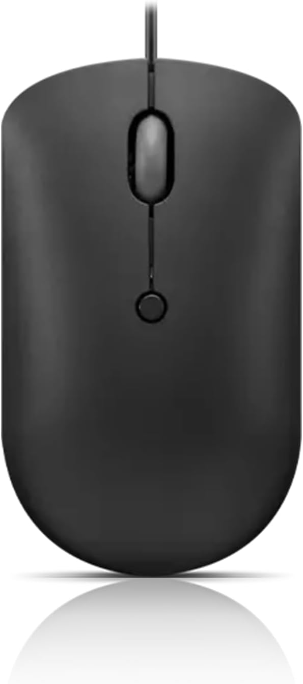 Lenovo 400 USB-C Compact Wired Mouse - Portable Black Design for Notebooks & Monitors