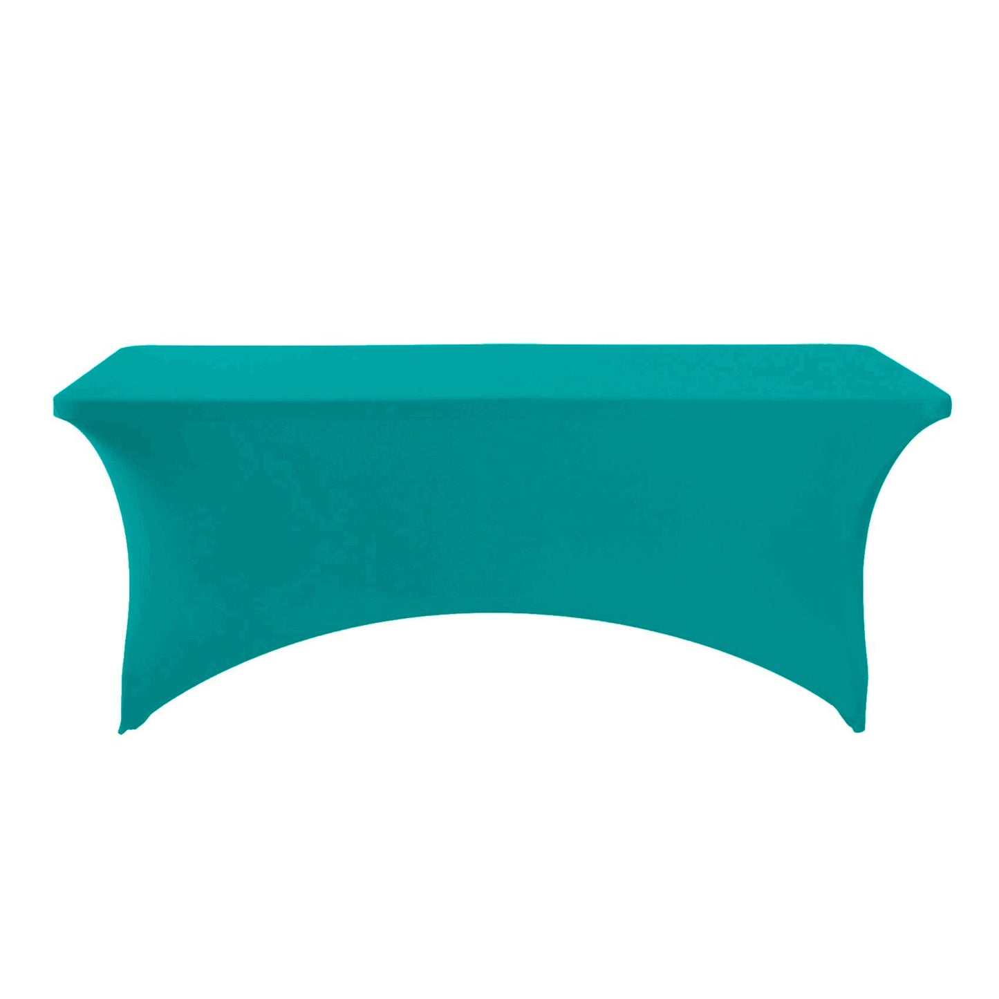 Hezuzo Spandex Table Cover for 6Ft or 4fT or 8ft Table Universal Fitted Stretch Tablecloth for Party, Banquet, Wedding and Events-Turquoise