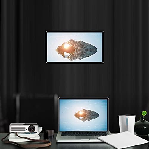 Yosoo Health Gear Screen,40 Inch 16:9 1.4-2.3m Portable Projector Thicken White Polyester Foldable Non-Crease for Home