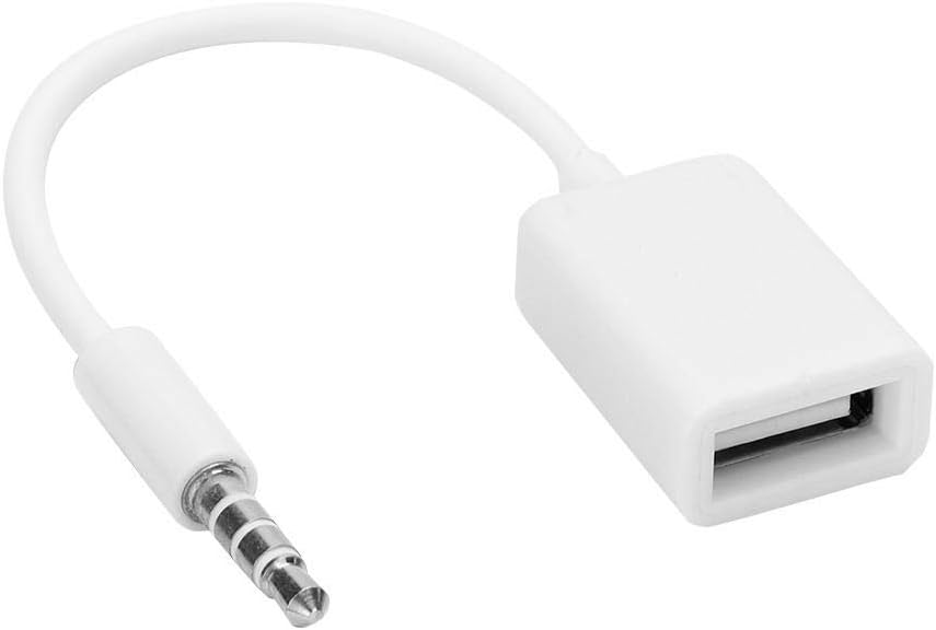 WERPOWER 3.5mm Player/MP3/Computer/TV USB to AUX Adapter, Stereo Male Aux Audio Plug Jack to USB Female Adapter
