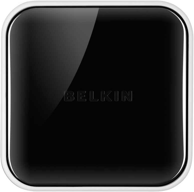 Belkin 4-Port 2.0, 1.1, Powered Desktop USB Hub with Support for USB-A, USB and USB Black and White