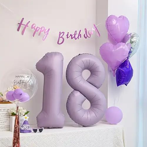 Lilac 6 Balloon - 40 Inch Number 6 Balloon for Birthday Decorations | Lavender Party Supplies