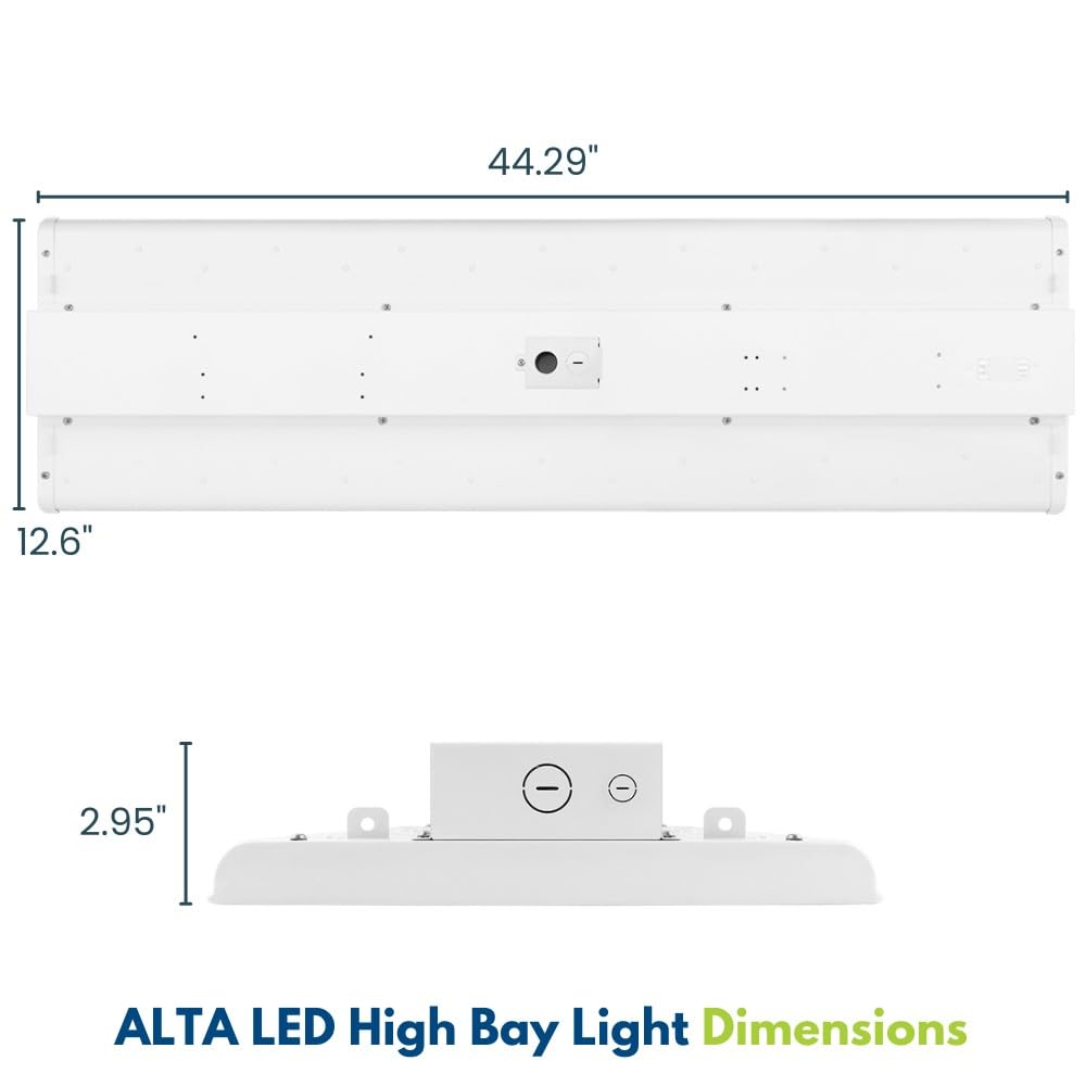 Konlite ALTA LED High Bay Light - 4FT - 225W/195W/175W - 37,600 Lumens - 5000K/4000K Selectable - 120-277V - 600W Metal Halide Equal