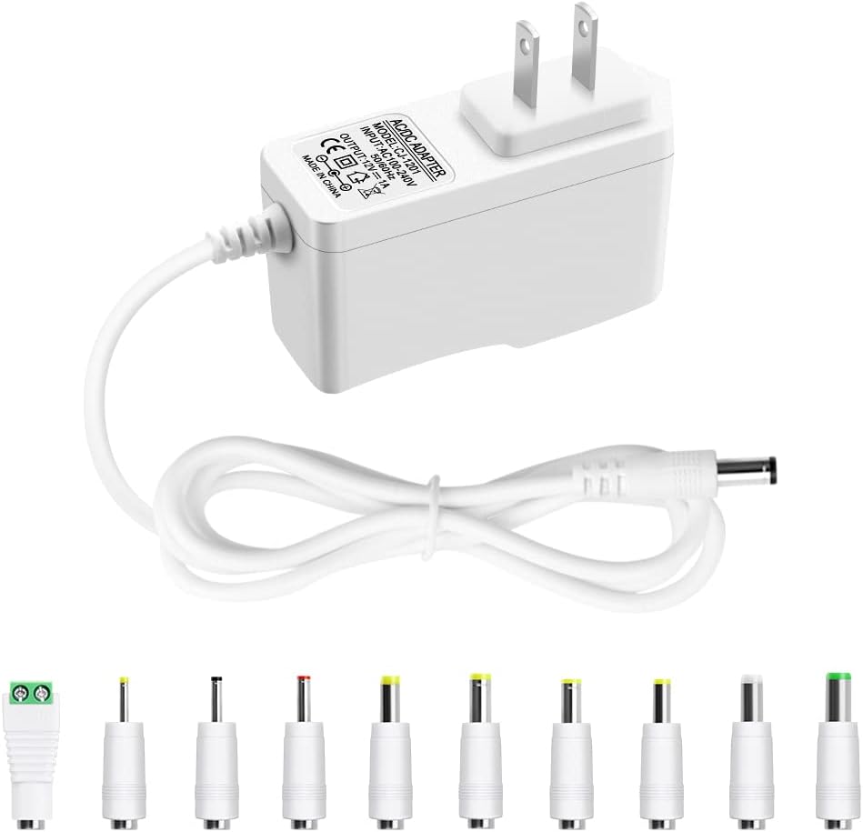 Arkare 12V 1A 12V 1A 0.8A 0.5A 100V-240V 12Volt 1000mA Power Supply Adapter AC Adapter Charger Replacement Power Cord