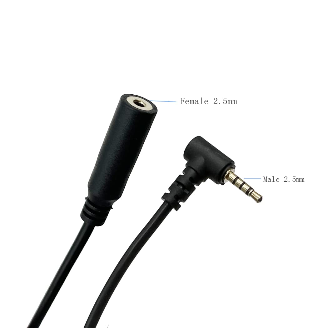 Seadream 2.5mm Cable;2Pack 10inch 2.5mm 4 (10inch 2Pack) Extension Right Angled Male to Female Extension Cable Pole