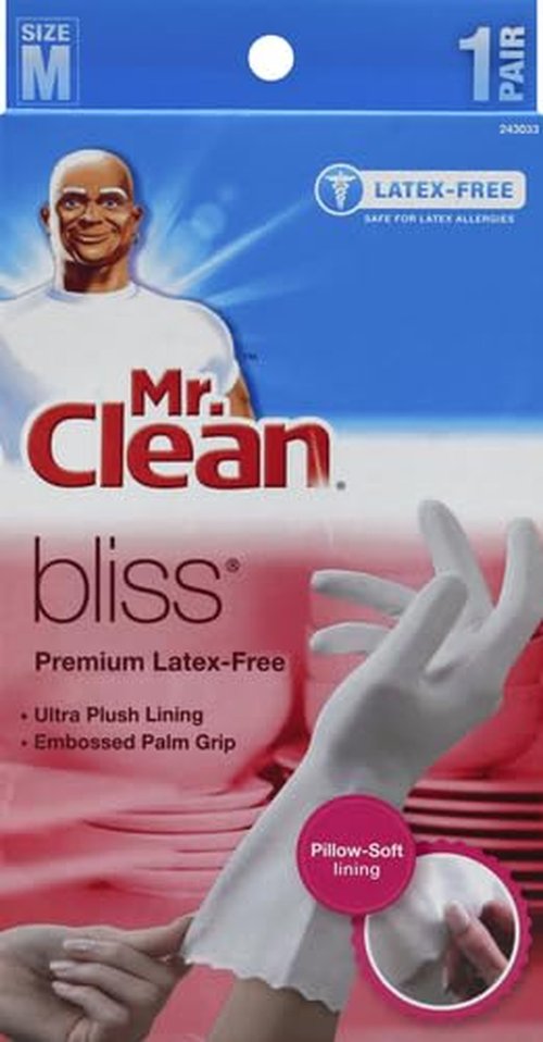 Mr. Clean Bliss Premium 1-Pair Latex-Free Gloves, Medium, White