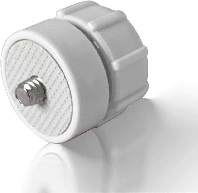 Kado 1/4" 17mm Screw Thread to Ball Head Bracket Connector White, Adapter Universal for Tripod Portable Monitor