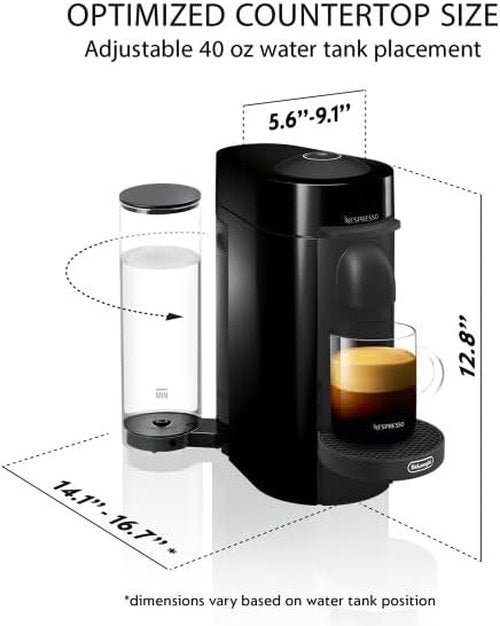 De'Longhi Nespresso Vertuo Plus Coffee & Espresso Maker - Sleek Ink Black Design