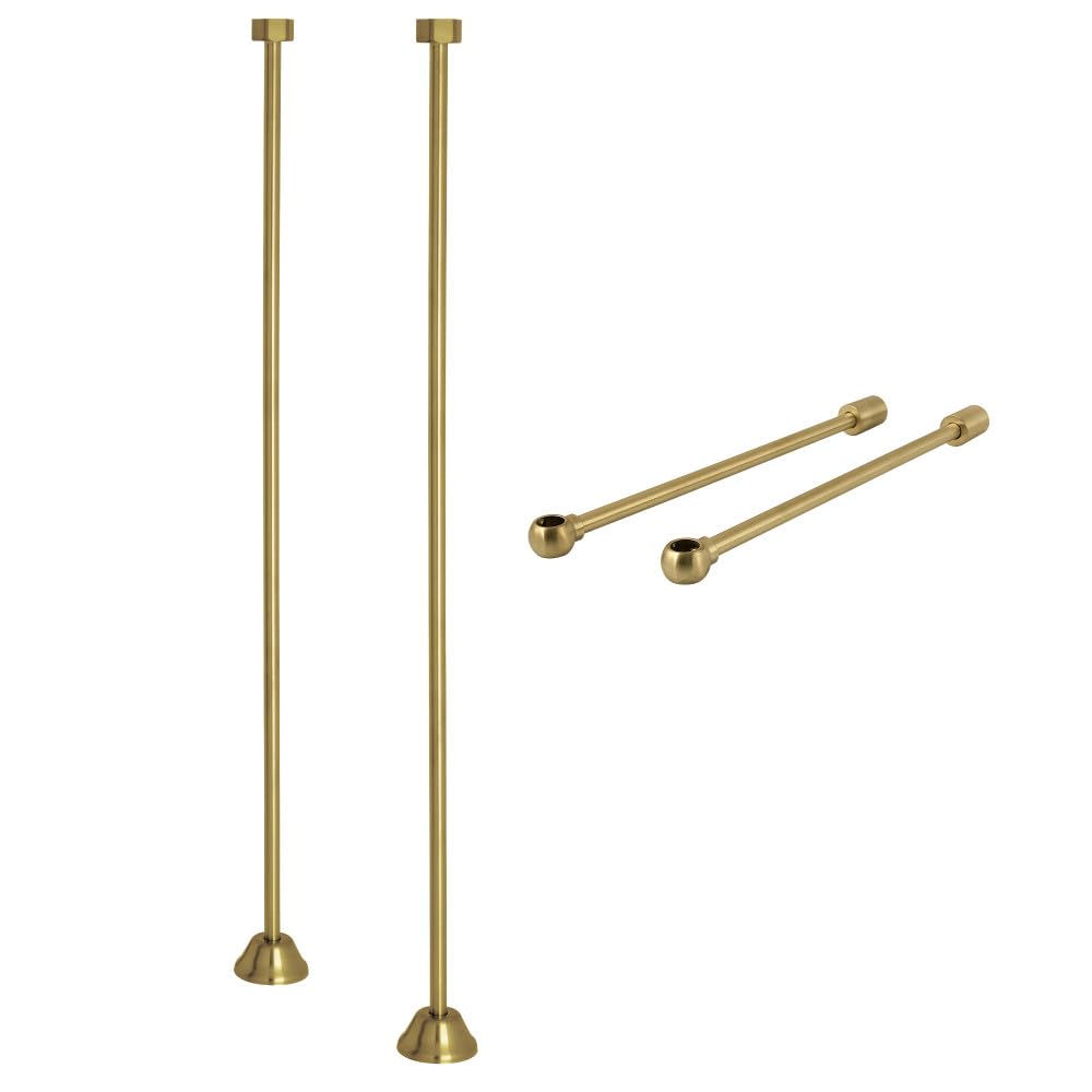 Kingston Brass CCK487 Vintage Straight Supply Line with Wall Bracket Combo, Brushed Brass
