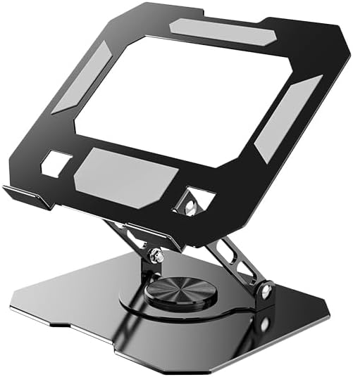 Generic 360 10-16 Inch Rotating Laptop Stand for Desk, Heavy Duty Solid Steel Ergonomic Laptop Riser, Foldable Portable