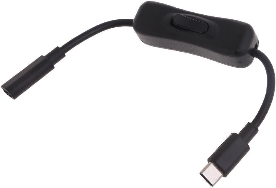 Vugyue 4 Black Power Switch USB C Male to Female Type C Extension Cable, Extension Cable Inline On/Off Switch for Power