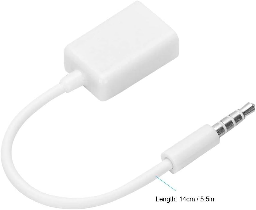 WERPOWER 3.5mm Player/MP3/Computer/TV USB to AUX Adapter, Stereo Male Aux Audio Plug Jack to USB Female Adapter