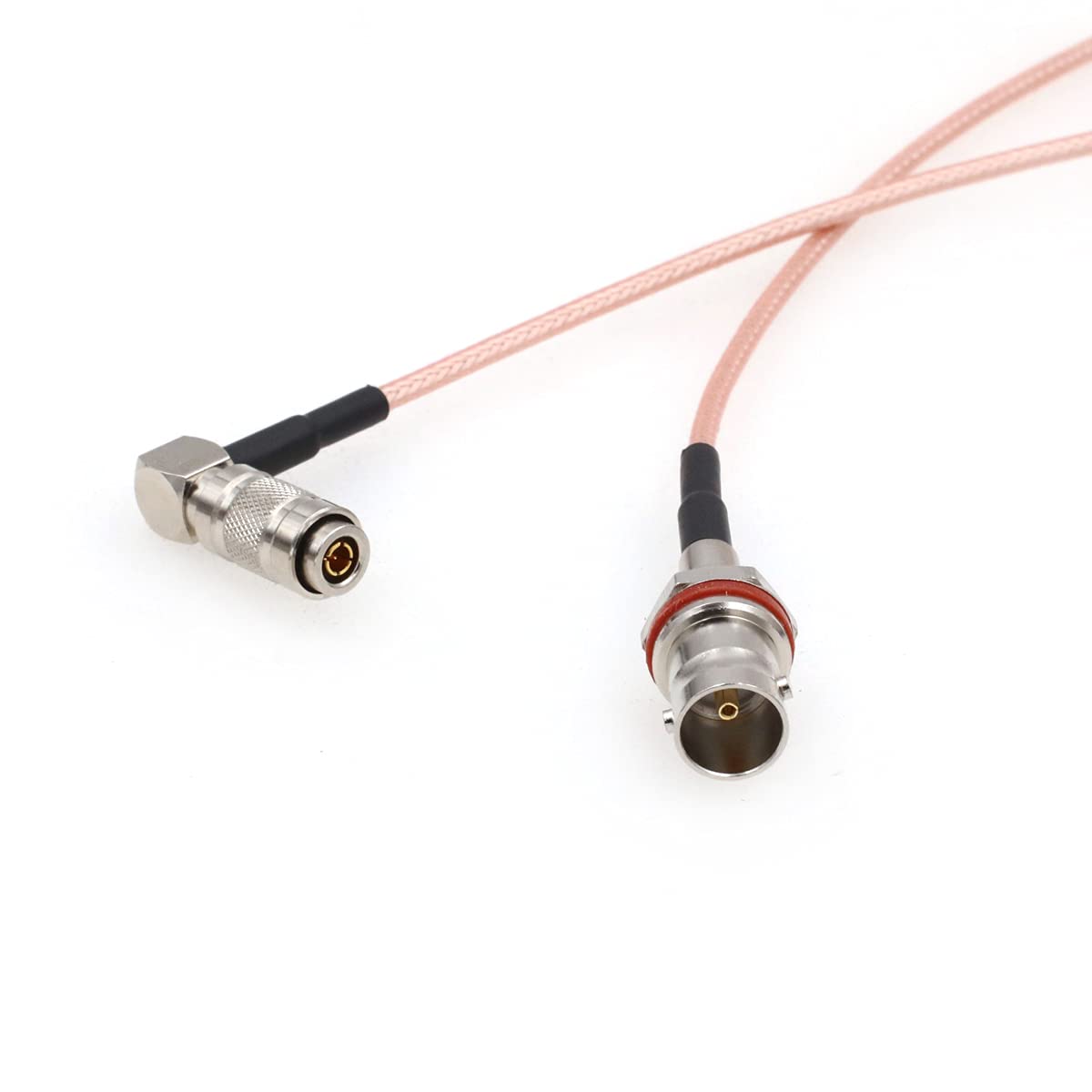 SZRMCC DIN1.0/2.3 RG179 75ohm 4K (60cm/24inch) Right Angle Male to BNC Female HD SDI Coaxial Cable for Video Camera