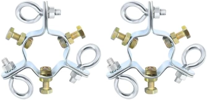 Houoto 3 2-1/4" 2 Adjustable Way Antenna Masts Guy Wire Clamp, Guy Wires Mast Ring, Fits Antenna Masts - Pcs